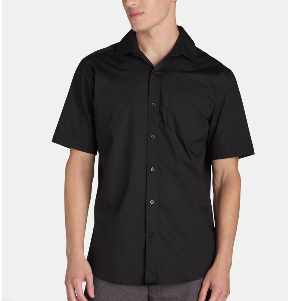 Men's George Short Sleeve Button-Up Shirt - Black Sz 2XL NWT